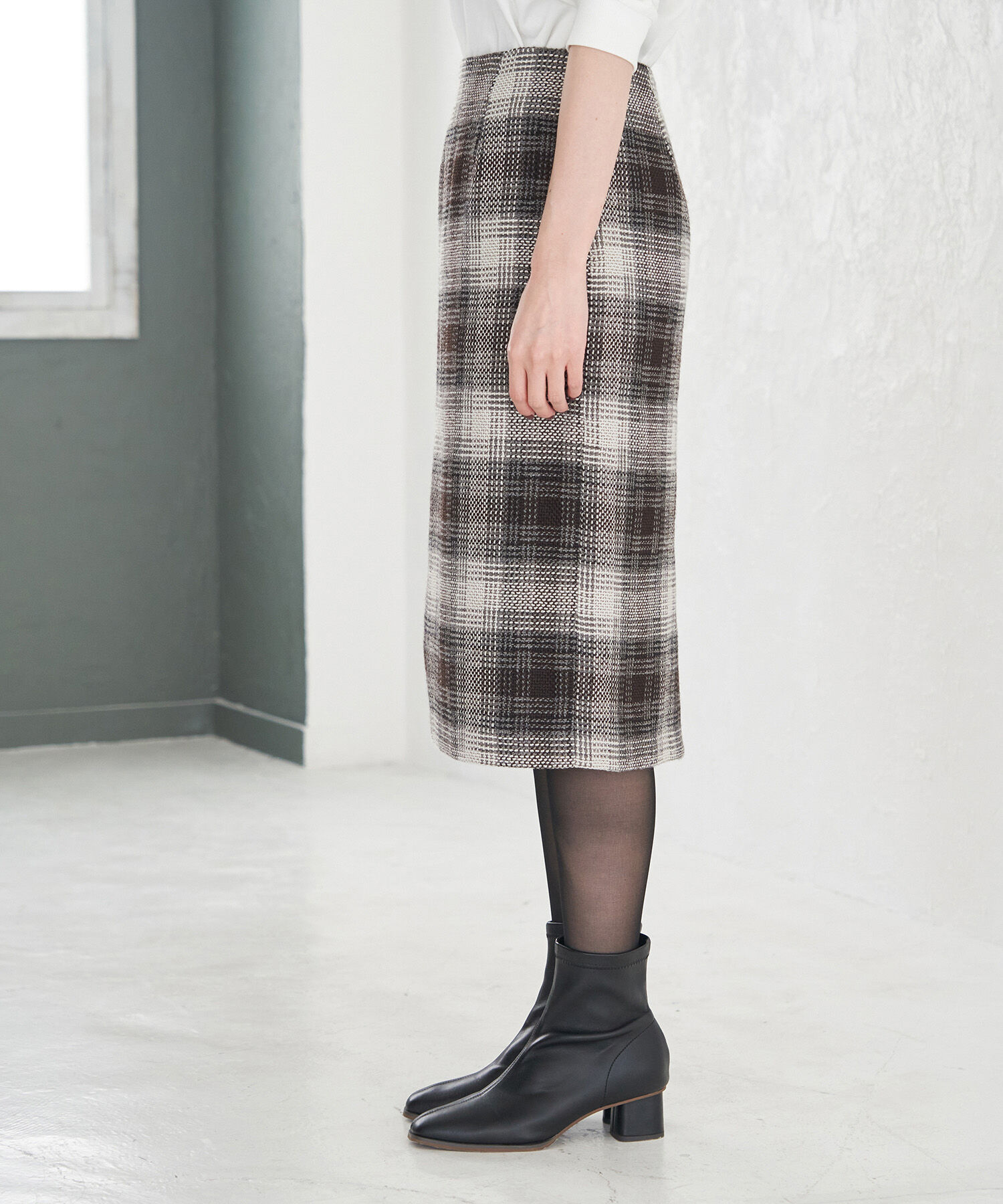 Rope&rsquo;Picnic「【WEB限定】ツイードチェックアイラインスカート」|スカート|