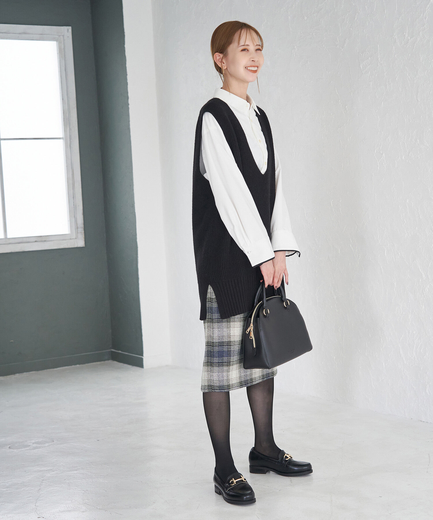 Rope&rsquo;Picnic「【WEB限定】ツイードチェックアイラインスカート」|スカート|