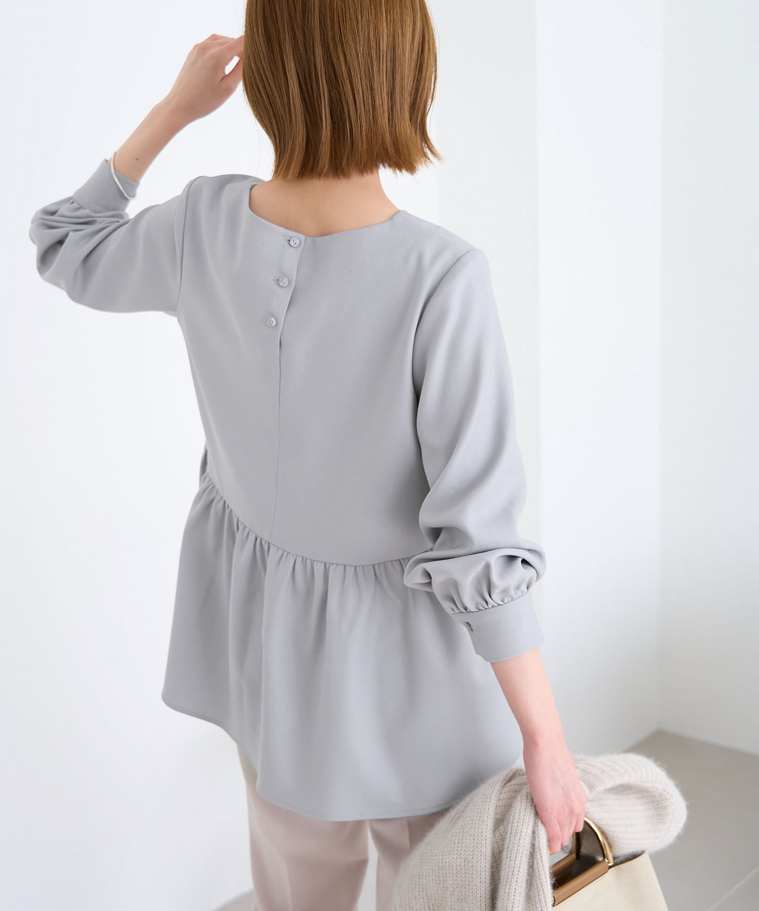 Rope&rsquo;Picnic「ペプラムブラウス/セットアップ対応」|シャツ・ブラウス|サックス(48)