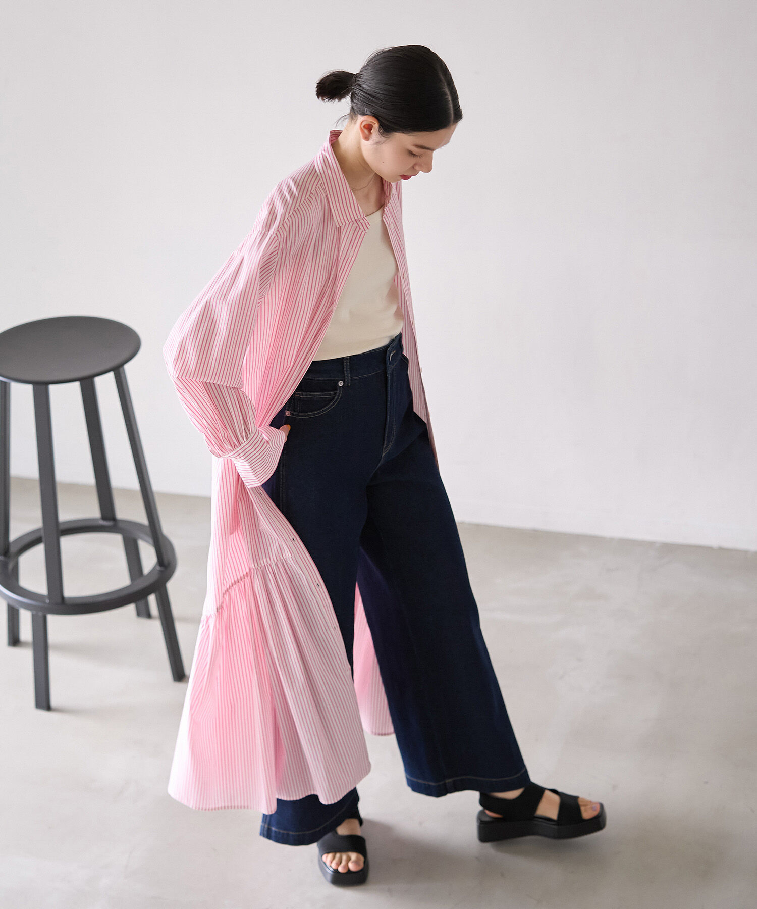 ROPE' PICNIC R「ボリュームストライプシャツワンピース/リンクコーデ」|その他|