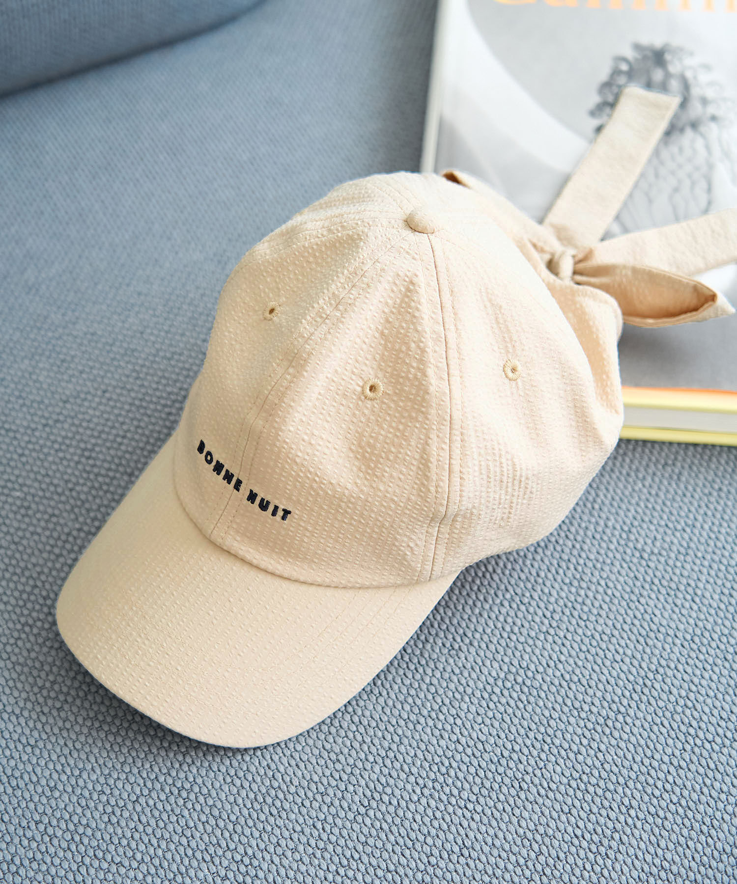 ROPE PICNIC PASSAGE「シアサッカーバックリボンキャップ」|キャップ・キャスケット|ベージュ系(28)