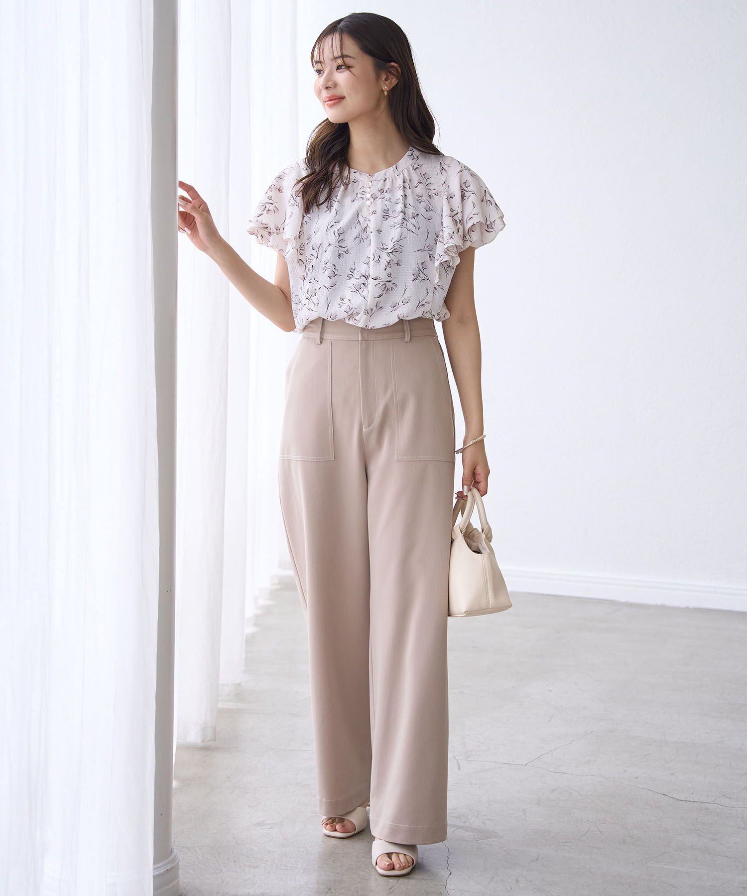 Rope&rsquo;Picnic「花柄ラッフルブラウス/リンクコーデ」|シャツ・ブラウス|