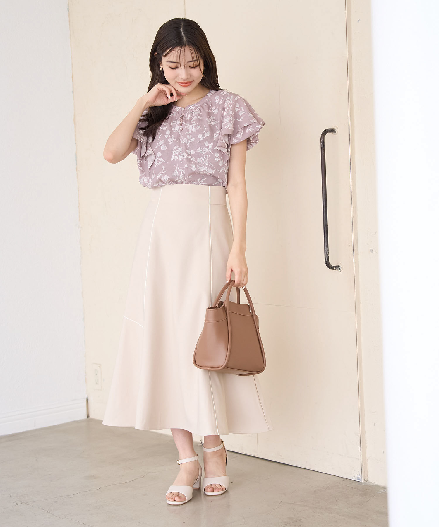 Rope&rsquo;Picnic「花柄ラッフルブラウス/リンクコーデ」|シャツ・ブラウス|