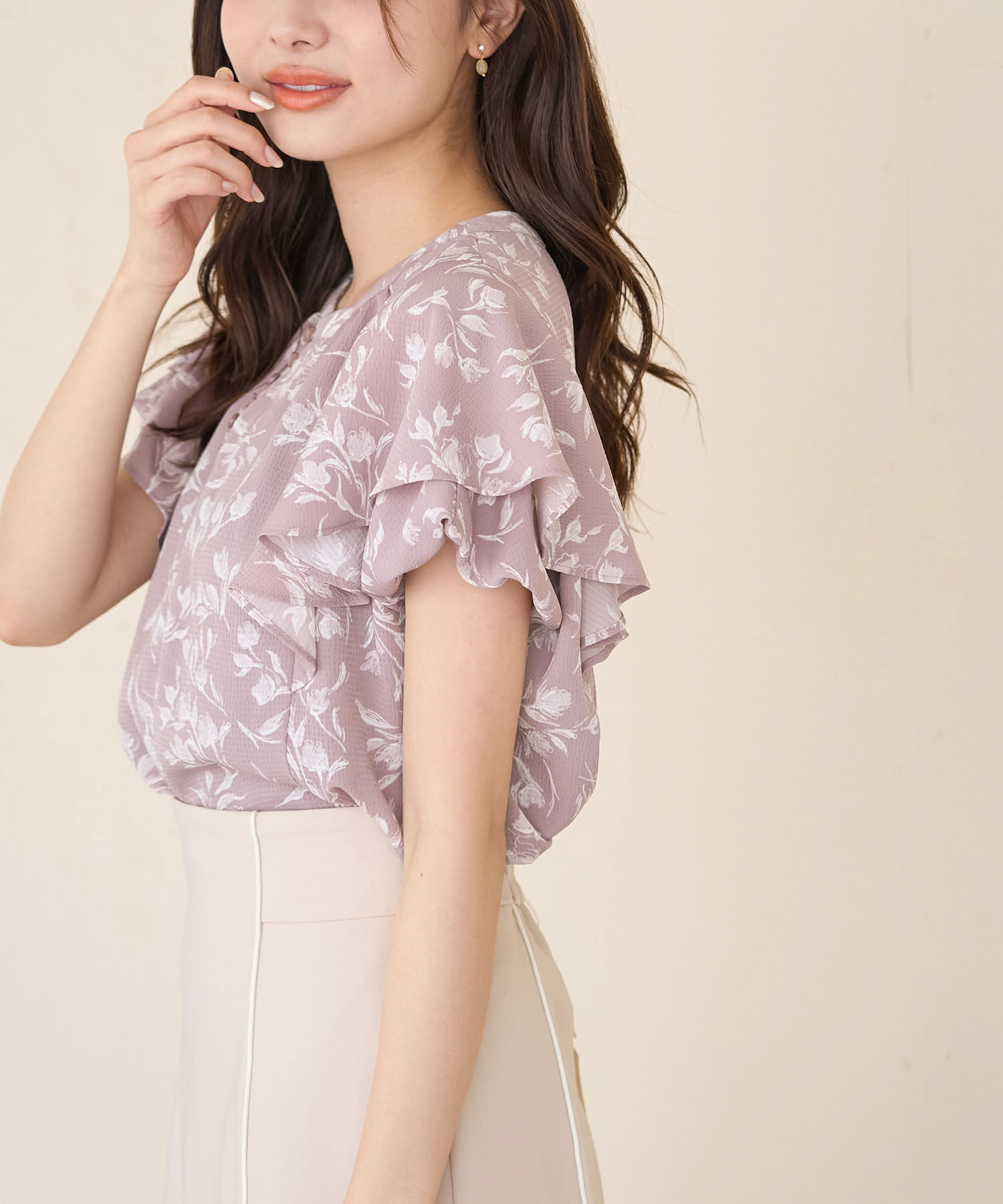 Rope&rsquo;Picnic「花柄ラッフルブラウス/リンクコーデ」|シャツ・ブラウス|