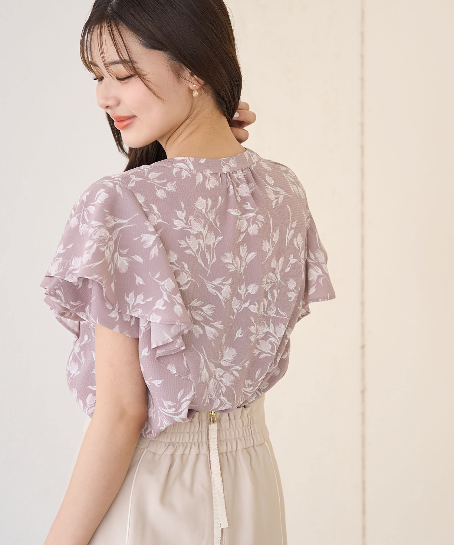 Rope&rsquo;Picnic「花柄ラッフルブラウス/リンクコーデ」|シャツ・ブラウス|