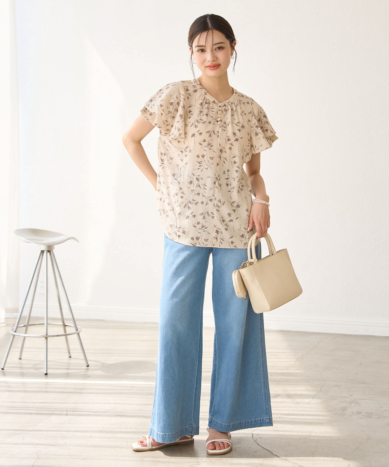 Rope&rsquo;Picnic「花柄ラッフルブラウス/リンクコーデ」|シャツ・ブラウス|