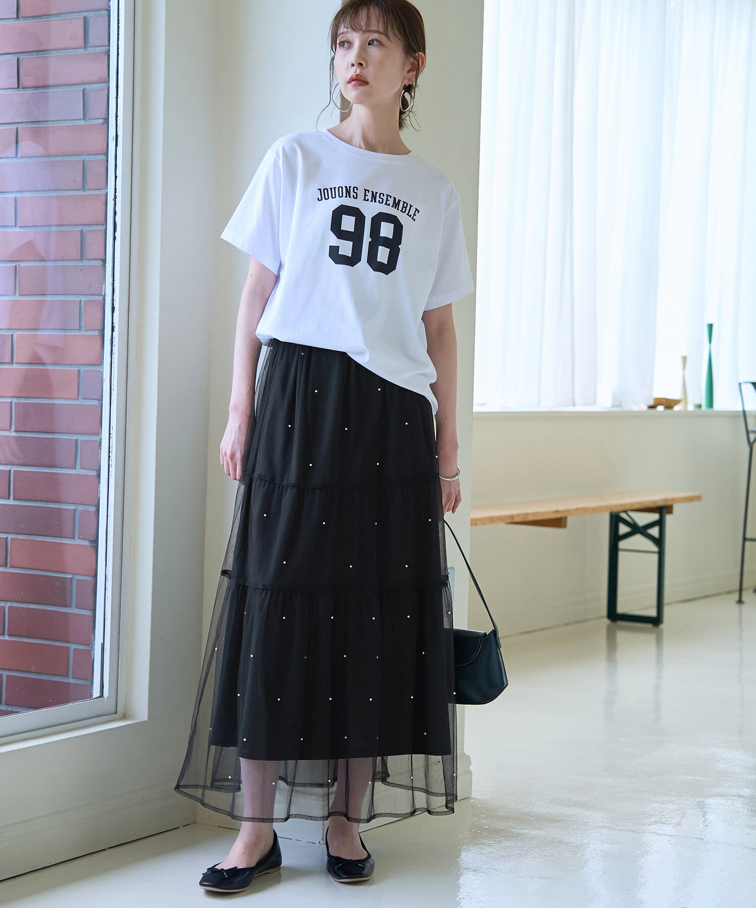 Rope&rsquo;Picnic「パール付きチュールティアードスカート」|スカート|