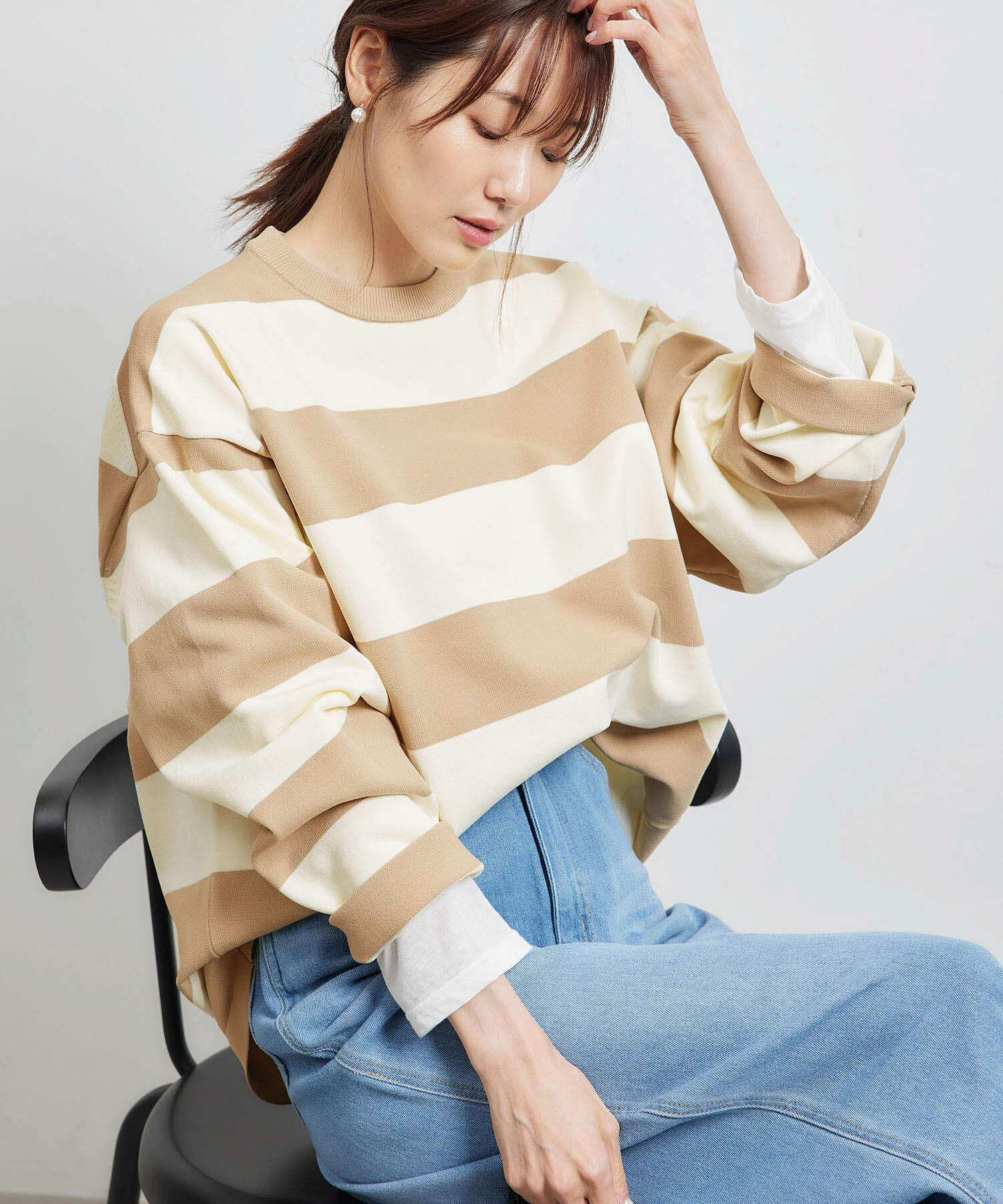 Rope&rsquo;Picnic「太ボーダーニットプルオーバー」|ニット・セーター|