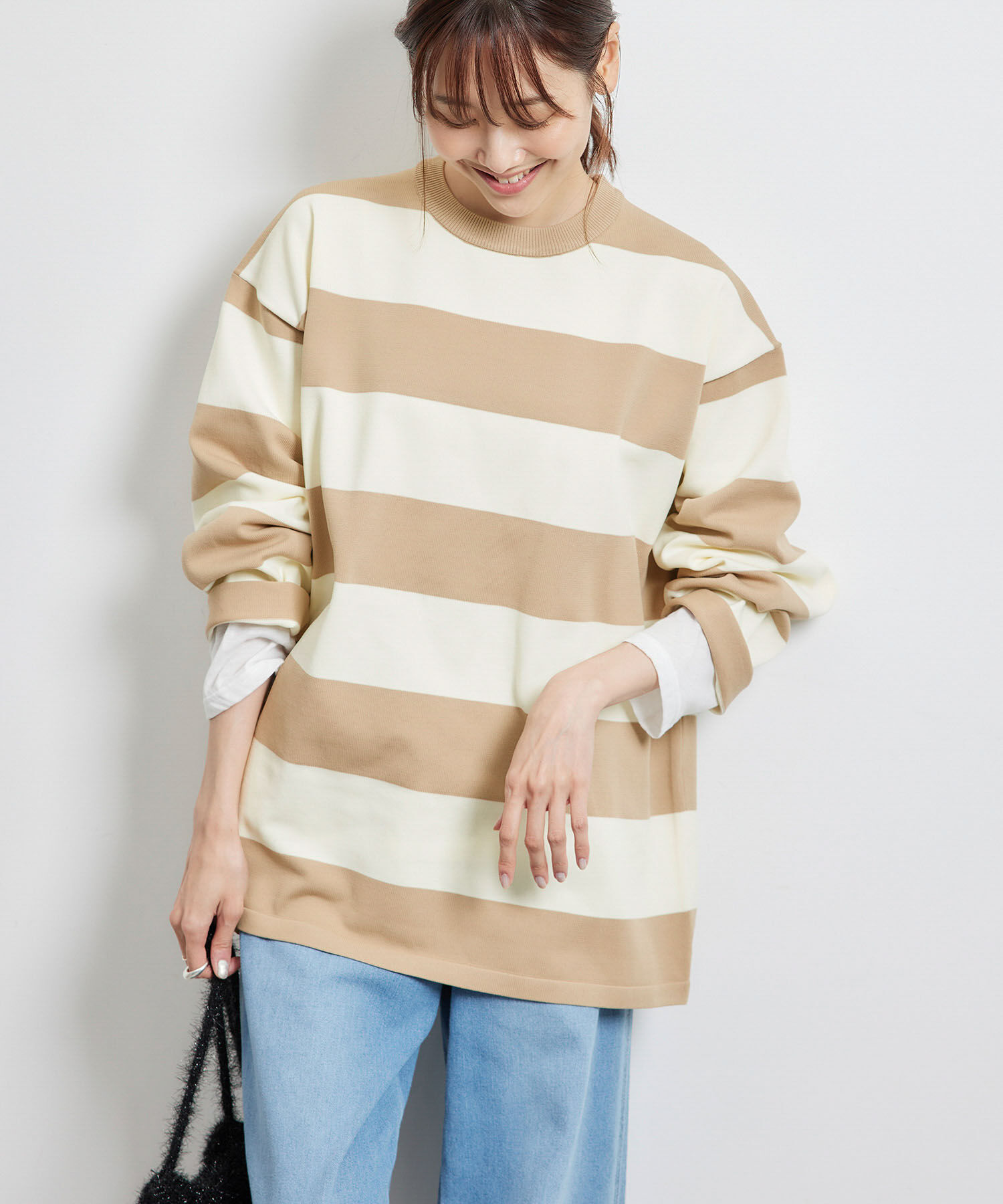 Rope&rsquo;Picnic「太ボーダーニットプルオーバー」|ニット・セーター|