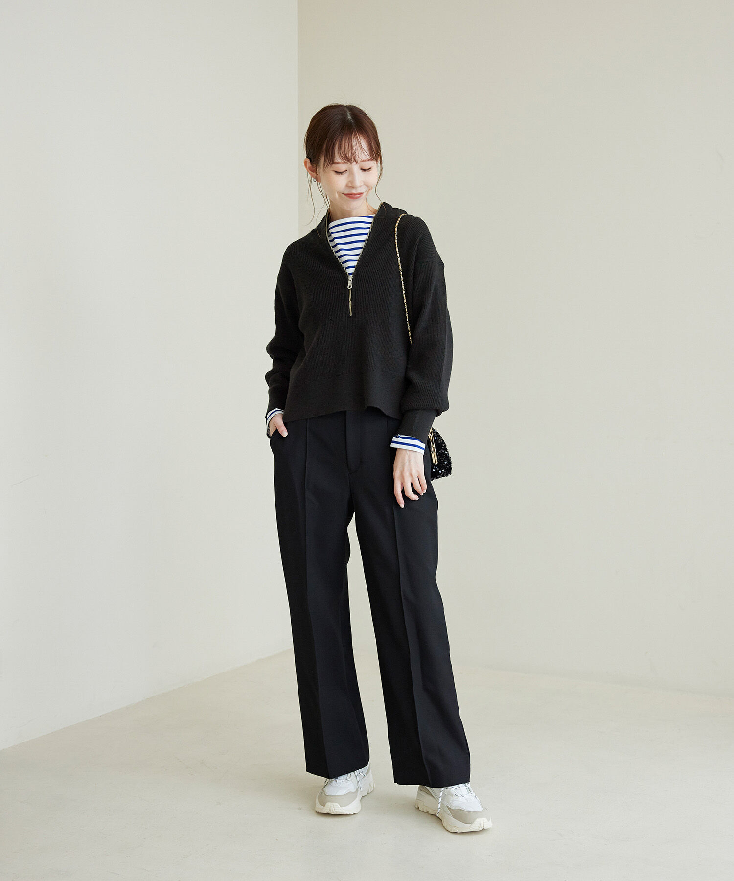 Rope&rsquo;Picnic「ハーフジップニットプルオーバー」|ニット・セーター|