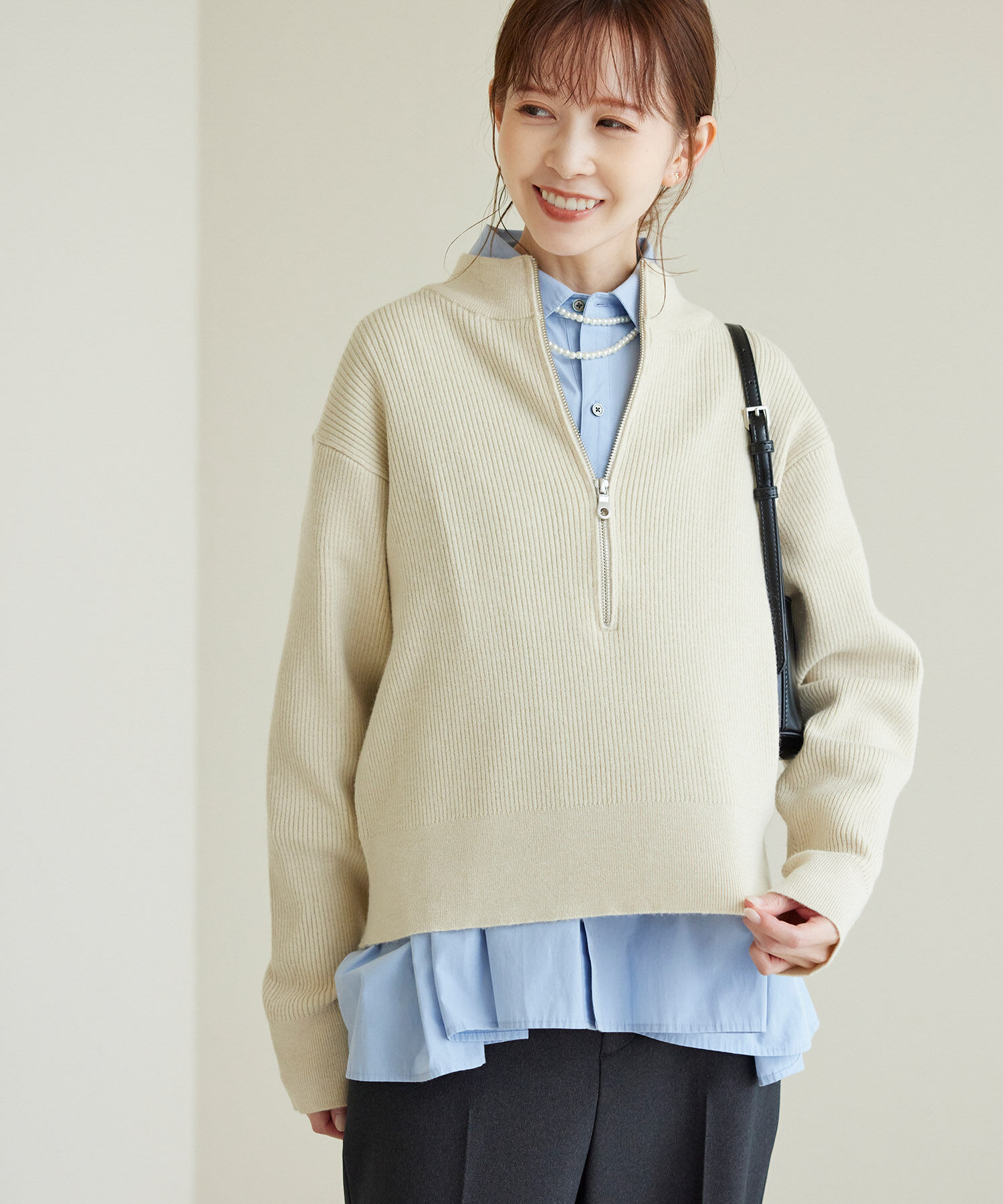 Rope&rsquo;Picnic「ハーフジップニットプルオーバー」|ニット・セーター|