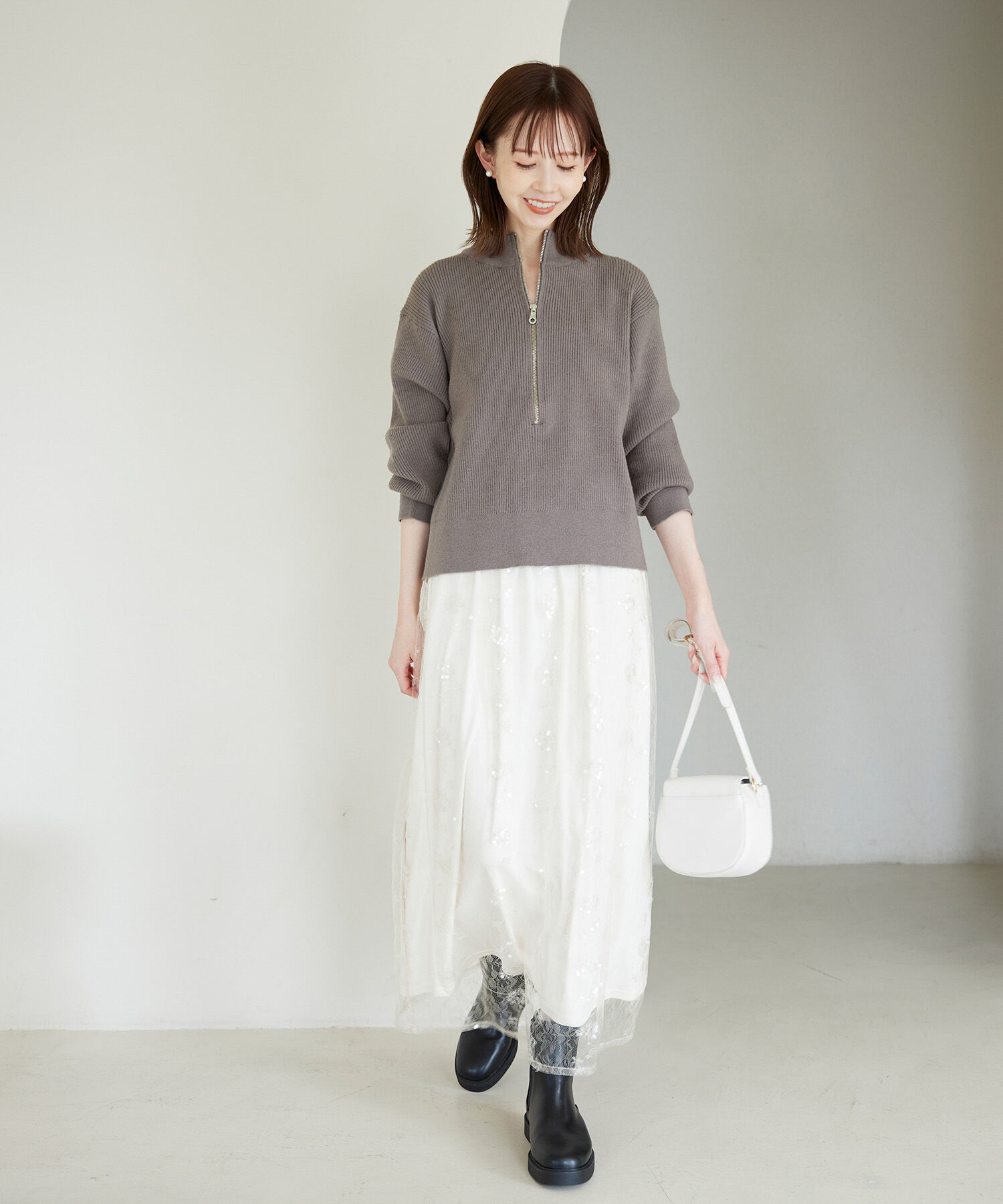 Rope&rsquo;Picnic「ハーフジップニットプルオーバー」|ニット・セーター|