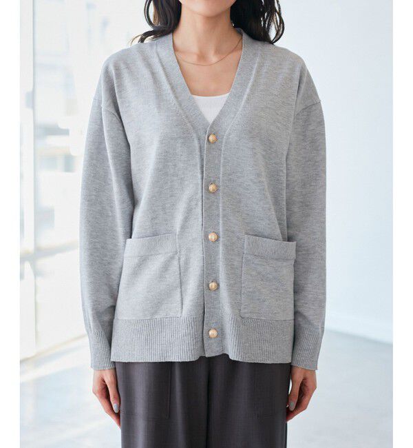 Rope&rsquo;Picnic「シルク混Ｖネック金ボタンニットカーディガン」|カーディガン|
