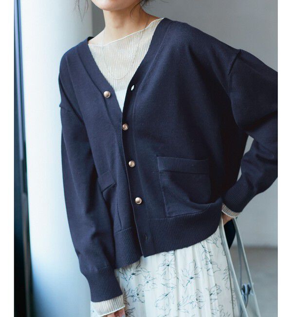 Rope&rsquo;Picnic「シルク混Ｖネック金ボタンニットカーディガン」|カーディガン|コンメイン