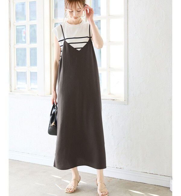 Rope&rsquo;Picnic「プチローズアソートキャミワンピース」|ワンピース|チャコール