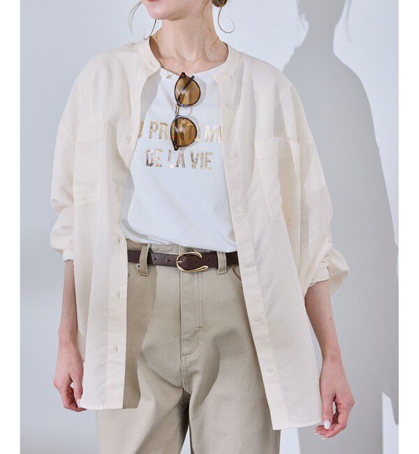 Rope&rsquo;Picnic「着丈が選べるバンドカラー無地シアーシャツ」|シャツ・ブラウス|