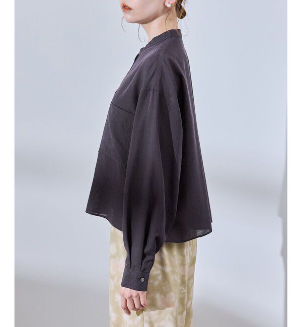 Rope&rsquo;Picnic「着丈が選べるバンドカラー無地シアーシャツ」|シャツ・ブラウス|