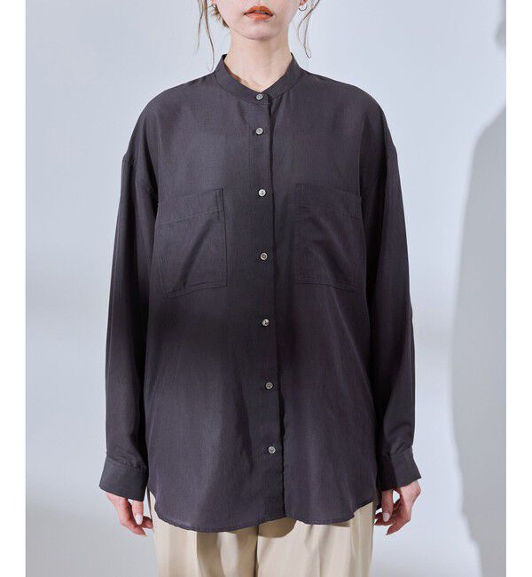 Rope&rsquo;Picnic「着丈が選べるバンドカラー無地シアーシャツ」|シャツ・ブラウス|