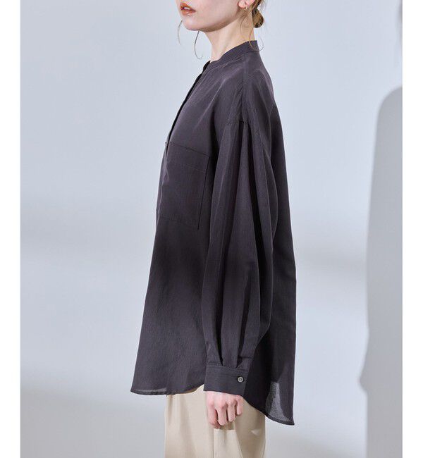 Rope&rsquo;Picnic「着丈が選べるバンドカラー無地シアーシャツ」|シャツ・ブラウス|