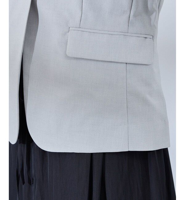 Rope&rsquo;Picnic「【UV対応】【リネンライク・シリーズ】ノーラペルジャケット/通勤・セットアップ対応」|ノーカラージャケット|