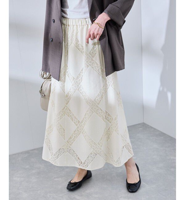 Rope&rsquo;Picnic「ダイアゴナルレーシースカート」|スカート|