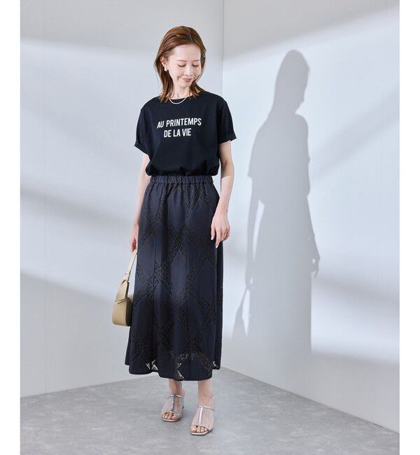 Rope&rsquo;Picnic「ダイアゴナルレーシースカート」|スカート|