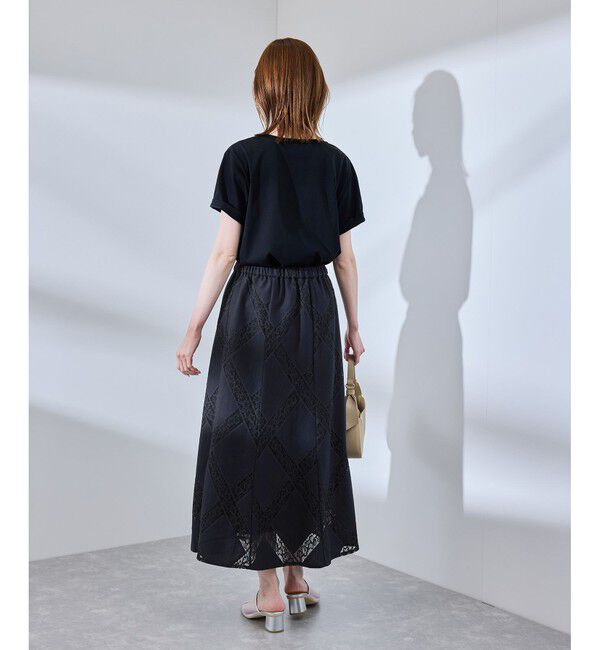 Rope&rsquo;Picnic「ダイアゴナルレーシースカート」|スカート|