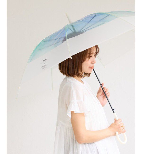 ROPE PICNIC PASSAGE「【Wpc.】切り継ぎグラデーションアンブレラ」|傘|ブルー系(45)