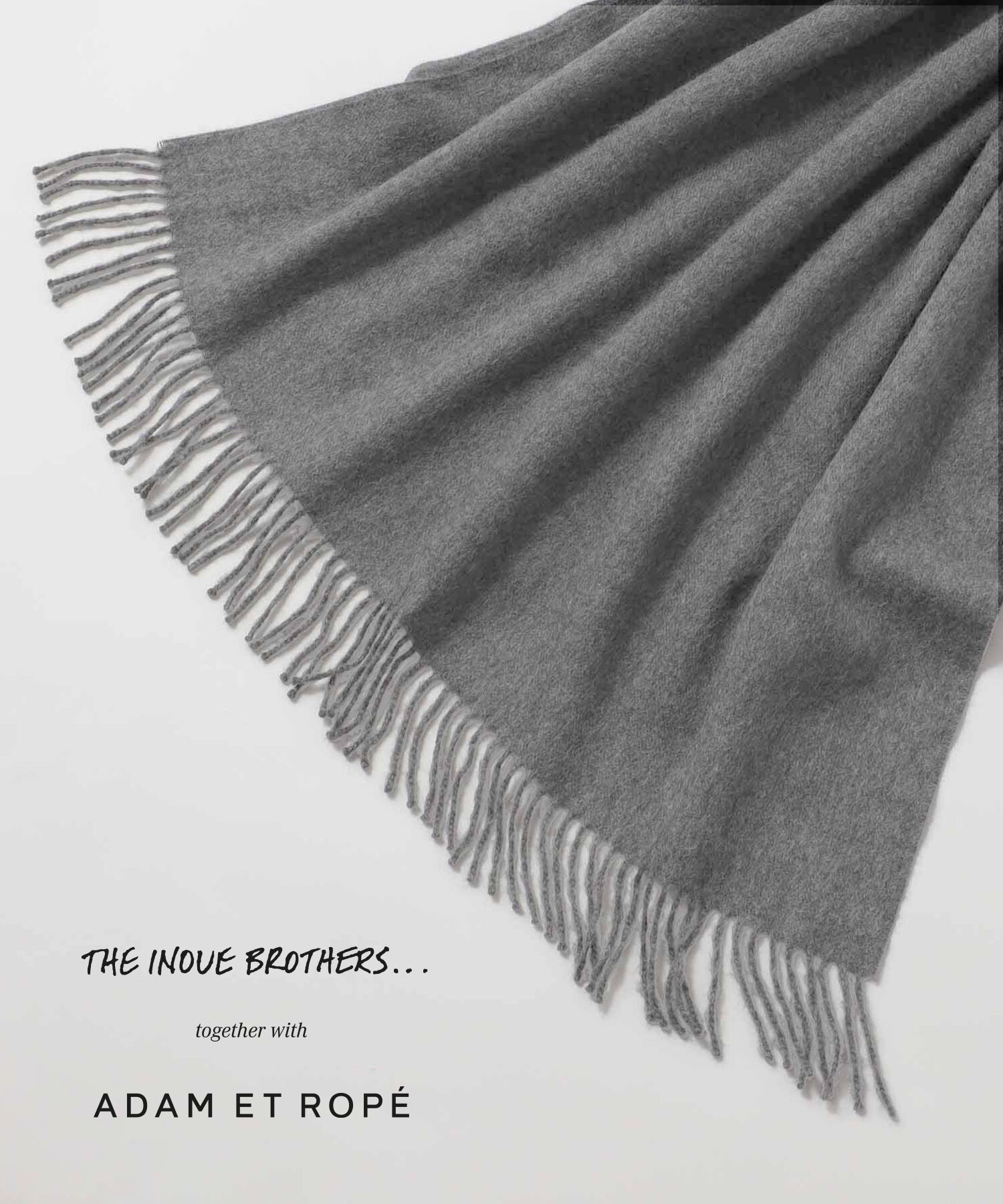 ADAM ET ROPE'「【THE INOUE BROTHERS together with ADAM ET ROPE'】大判ストール / UNISEX」|マフラー|ライトグレー(08)