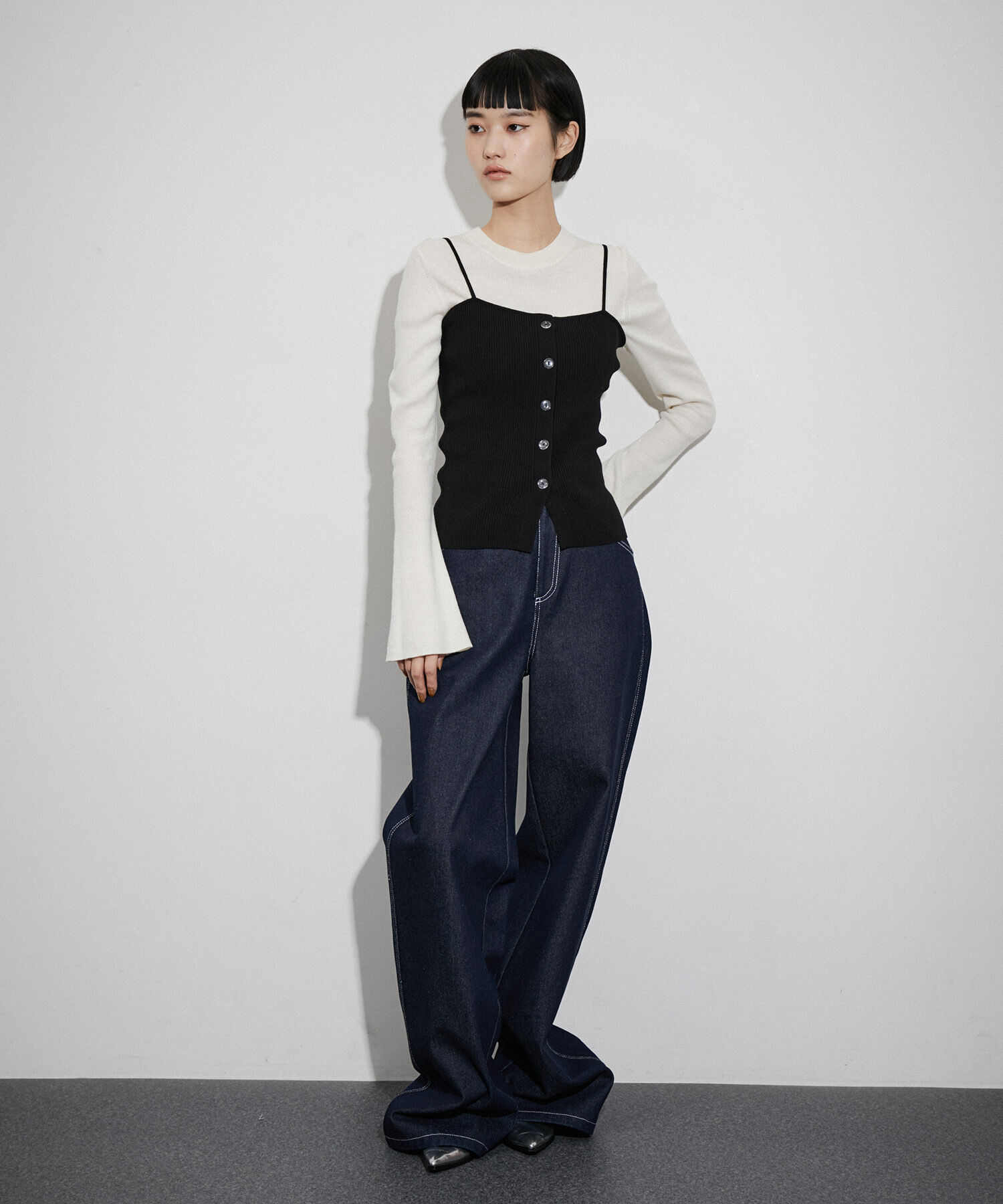 ADAM ET ROPE'「〈SETアイテム〉キャミソールセットクロップドカーディガン」|カーディガン|