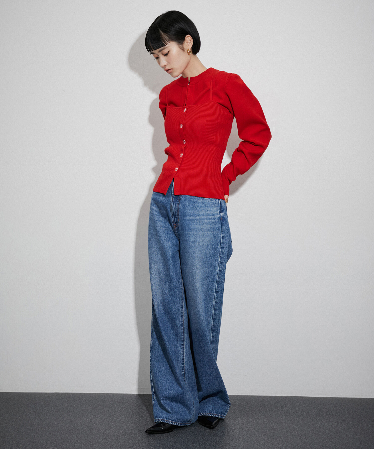 ADAM ET ROPE'「〈SETアイテム〉キャミソールセットクロップドカーディガン」|カーディガン|