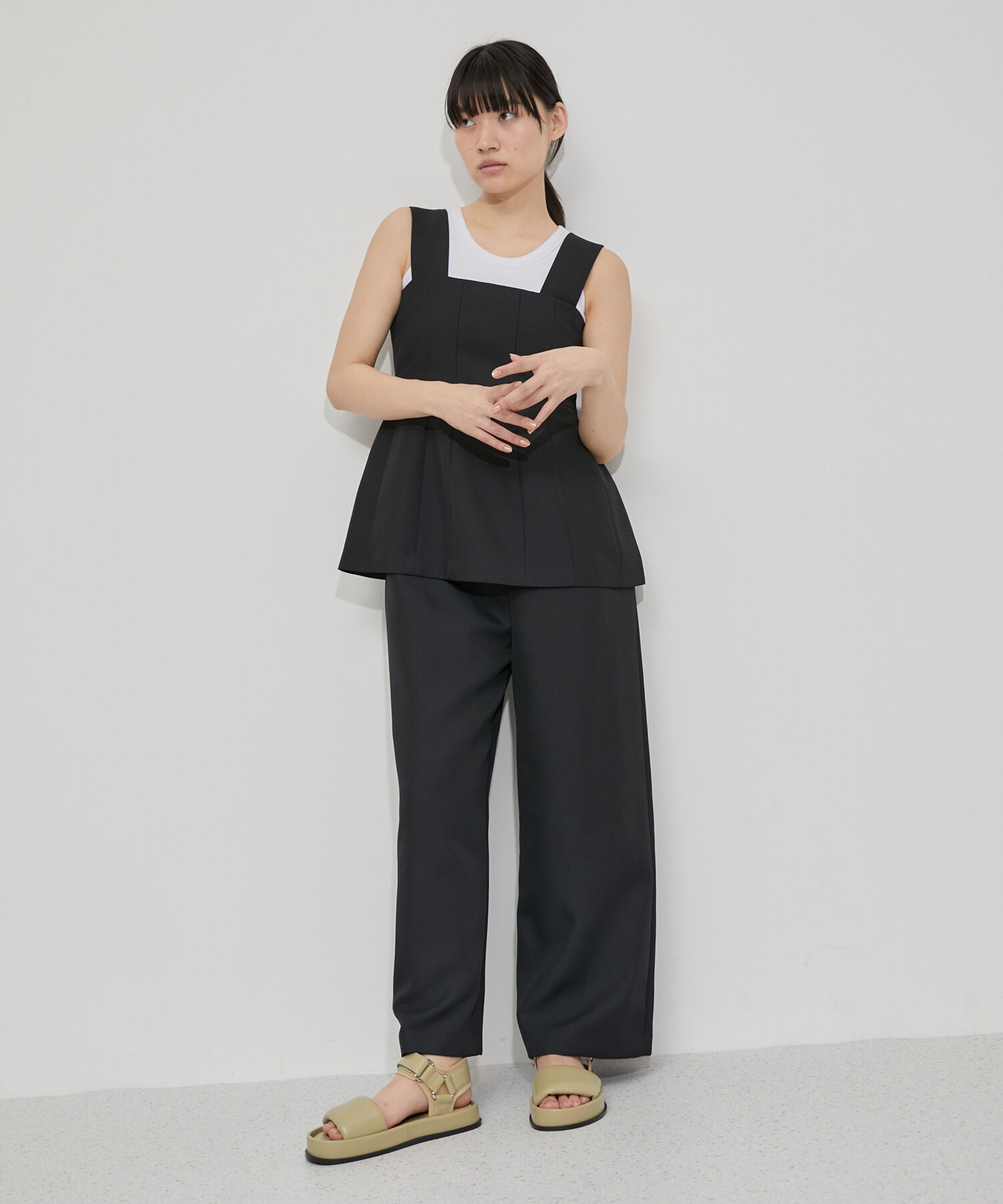 ADAM ET ROPE'「ペプラムロンパース」|オールインワン|