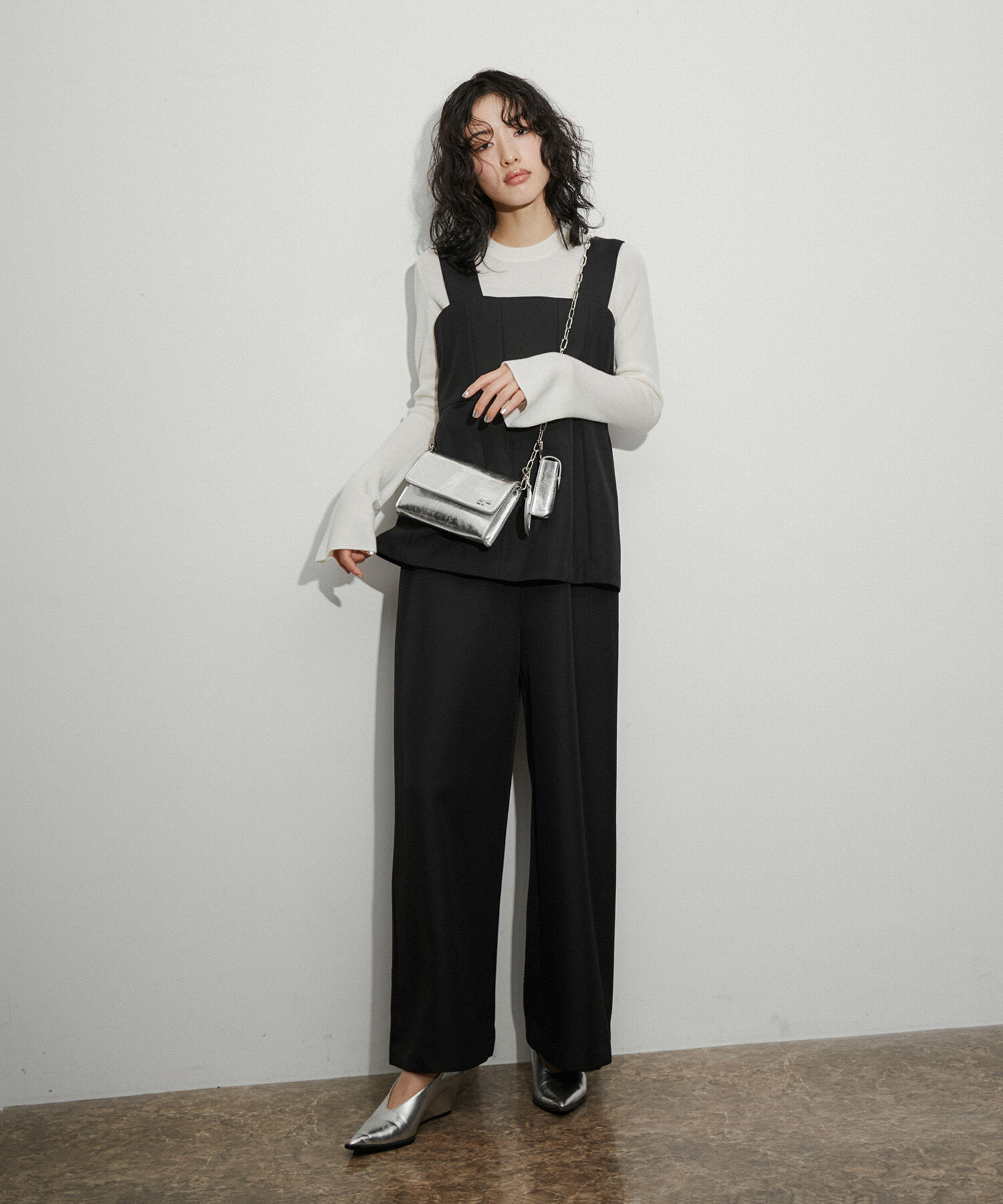 ADAM ET ROPE'「ペプラムロンパース」|オールインワン|