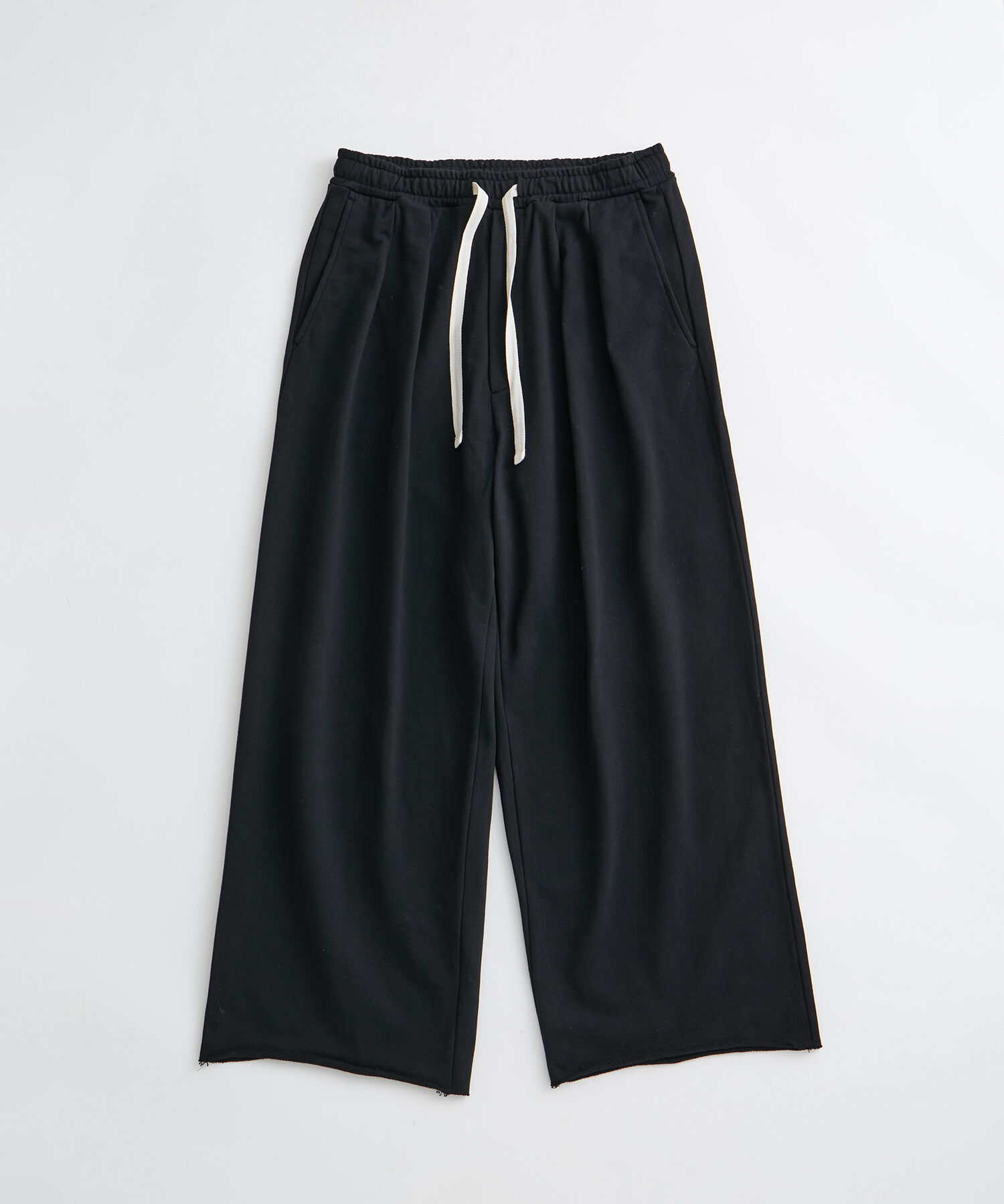 ADAM ET ROPE'「《待望の新型》【WEB限定】2タック ワイドルーズ ドカンパンツ / バリエーション バギーパンツ / スウェッ」|その他|ブラック(01)