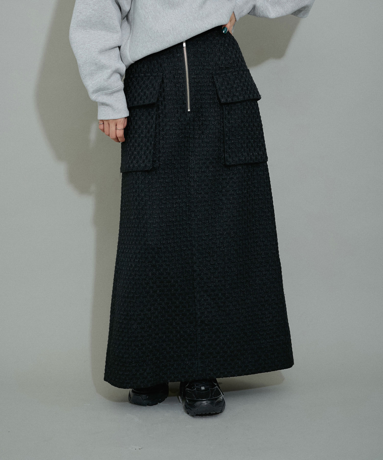 ADAM ET ROPE'「【WEB限定】フロントジップタイトスカート」|スカート|ブラック(01)