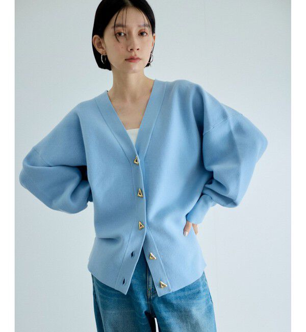 ADAM ET ROPE'「トライアングルボタンミドルカーディガン」|カーディガン|