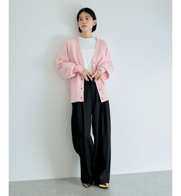 ADAM ET ROPE'「トライアングルボタンミドルカーディガン」|カーディガン|