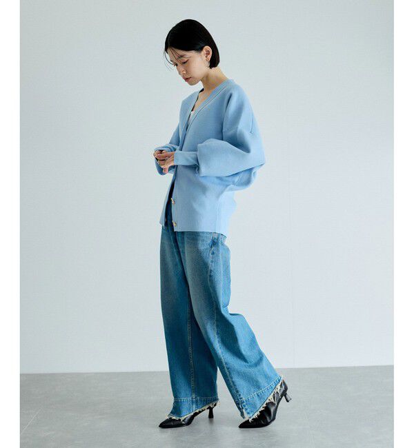 ADAM ET ROPE'「トライアングルボタンミドルカーディガン」|カーディガン|