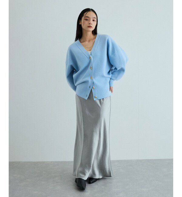 ADAM ET ROPE'「トライアングルボタンミドルカーディガン」|カーディガン|