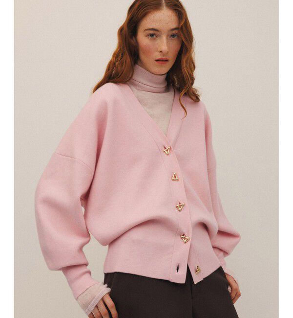 ADAM ET ROPE'「トライアングルボタンミドルカーディガン」|カーディガン|