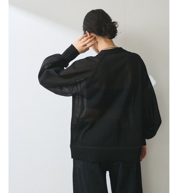 ADAM ET ROPE'「【WEB限定】・【サステナブル】メニーボタンシアーニットカーディガン」|カーディガン|