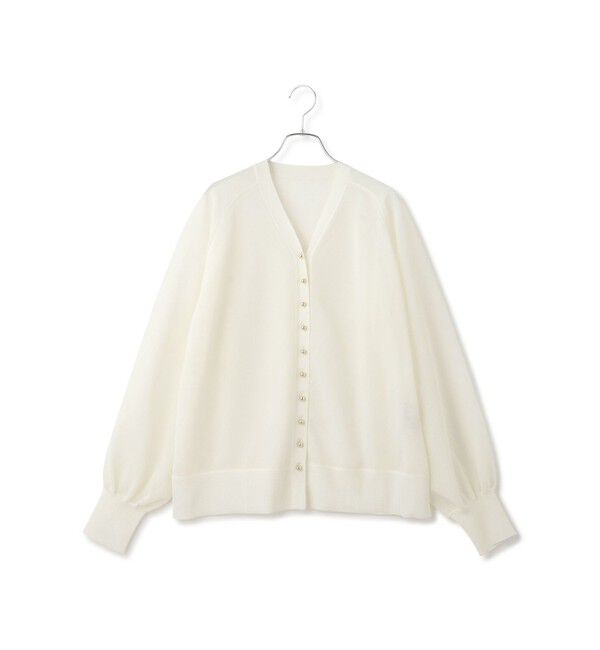 ADAM ET ROPE'「【WEB限定】・【サステナブル】メニーボタンシアーニットカーディガン」|カーディガン|