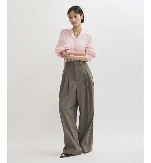 ADAM ET ROPE'「【WEB限定】・【サステナブル】メニーボタンシアーニットカーディガン」|カーディガン|