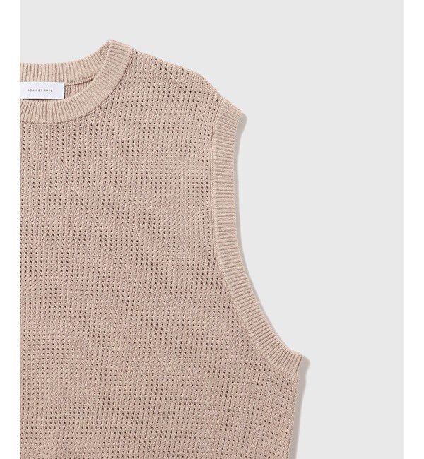 ADAM ET ROPE'「コットンリネン メッシュ編み ニットベスト / ロングシーズン着用可能」|ベスト・ジレ|