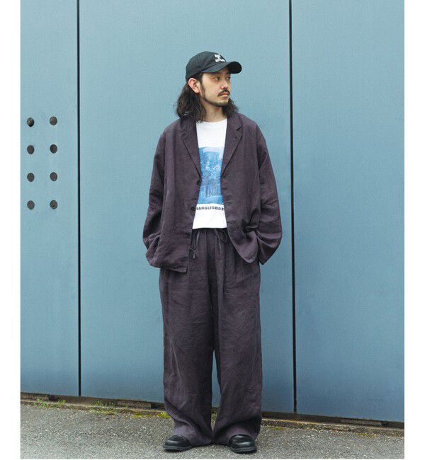 ADAM ET ROPE'「ボックスシルエット リネン シャツ ジャケット / セットアップ可能」|テーラードジャケット|