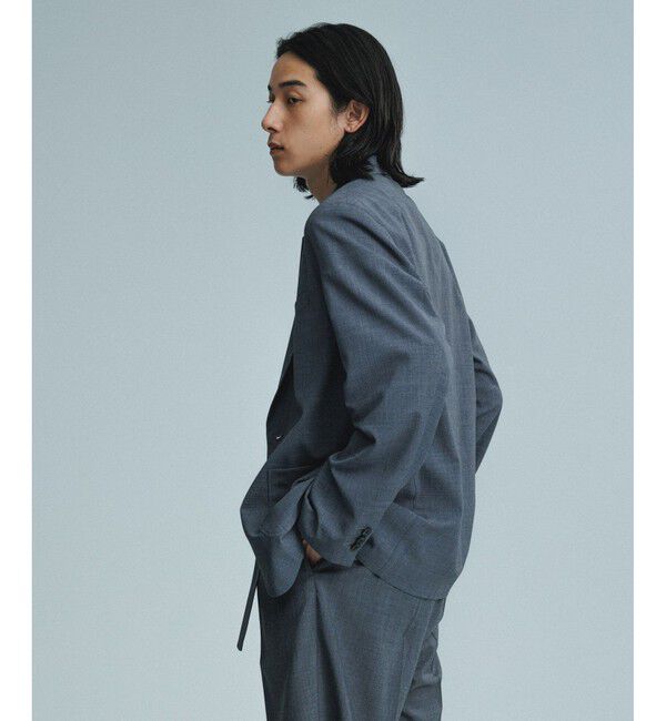 ADAM ET ROPE'「サマーウーステッド ボックスシルエット アンコンジャケット / セットアップ可能」|テーラードジャケット|