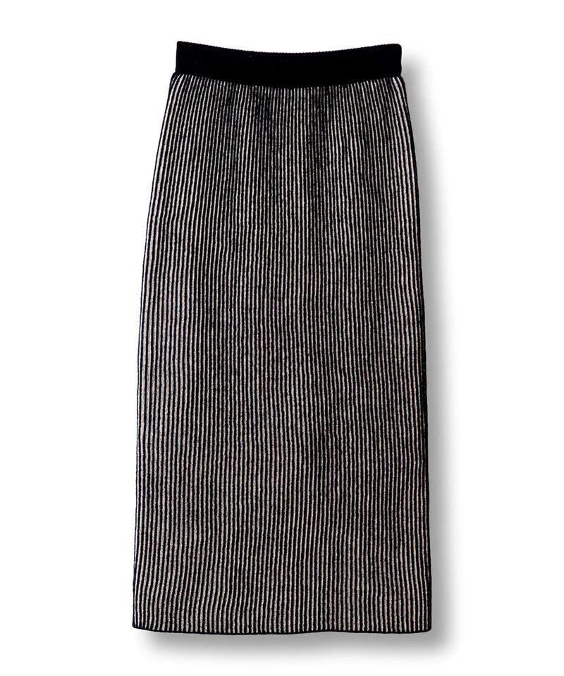  「畦ストライプニットスカート」|タイト|
