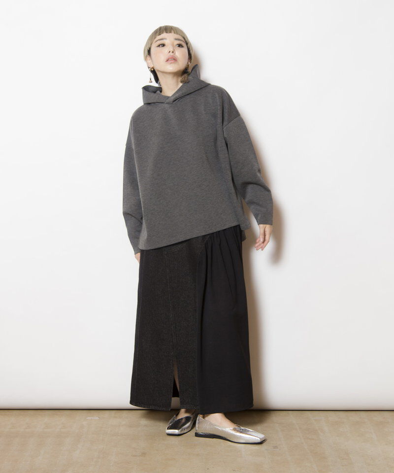  「イレギュラーヘムフードプルオーバー」|パーカー|