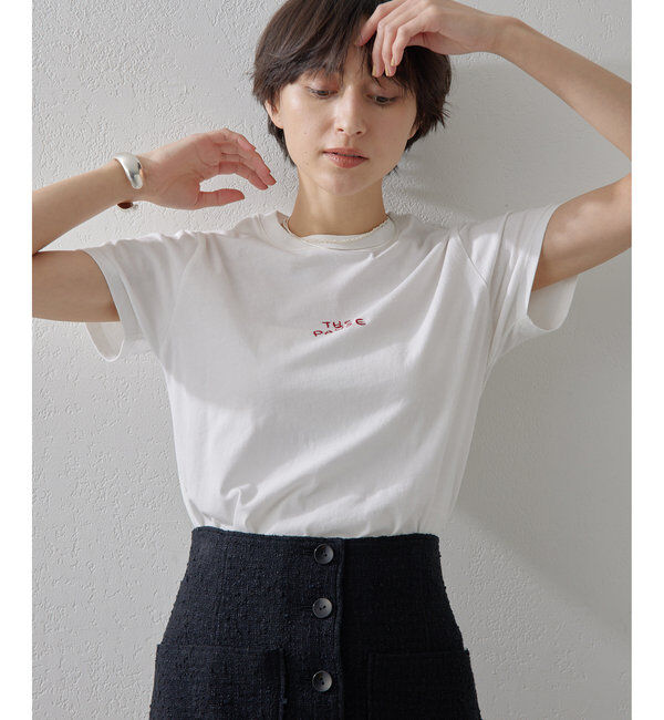 THE PAUSE「【THE PAUSE】THE PAUSE刺繍Tシャツ」|Tシャツ・カットソー|