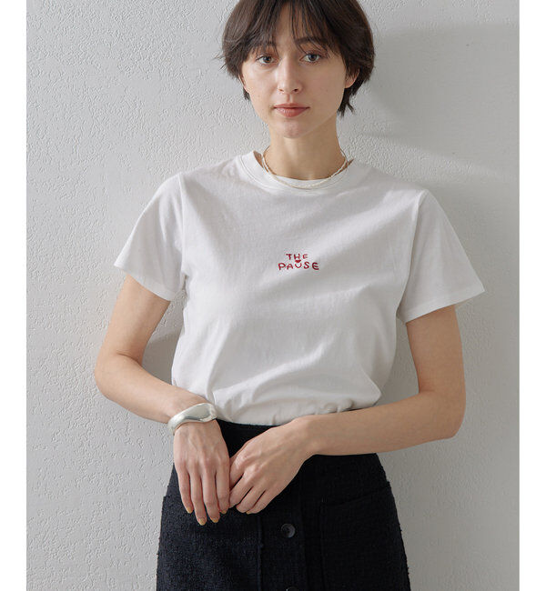 THE PAUSE「【THE PAUSE】THE PAUSE刺繍Tシャツ」|Tシャツ・カットソー|